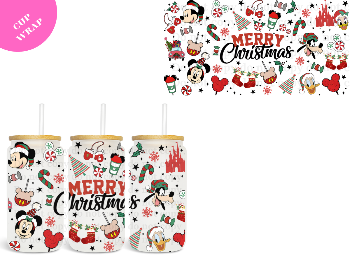 Merry Xmas Ears 16oz **Sublimation Wrap**