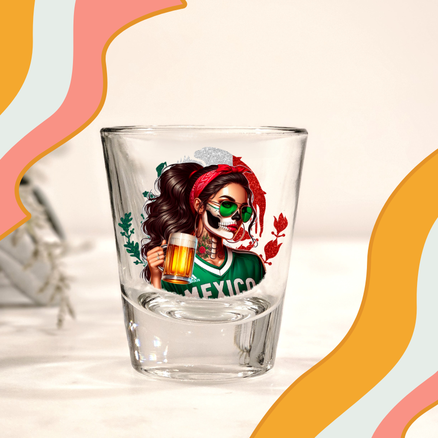 Mexican Girl UV DTF Shot Decal