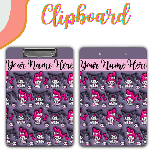 Purple Kitty Friends Clipboard