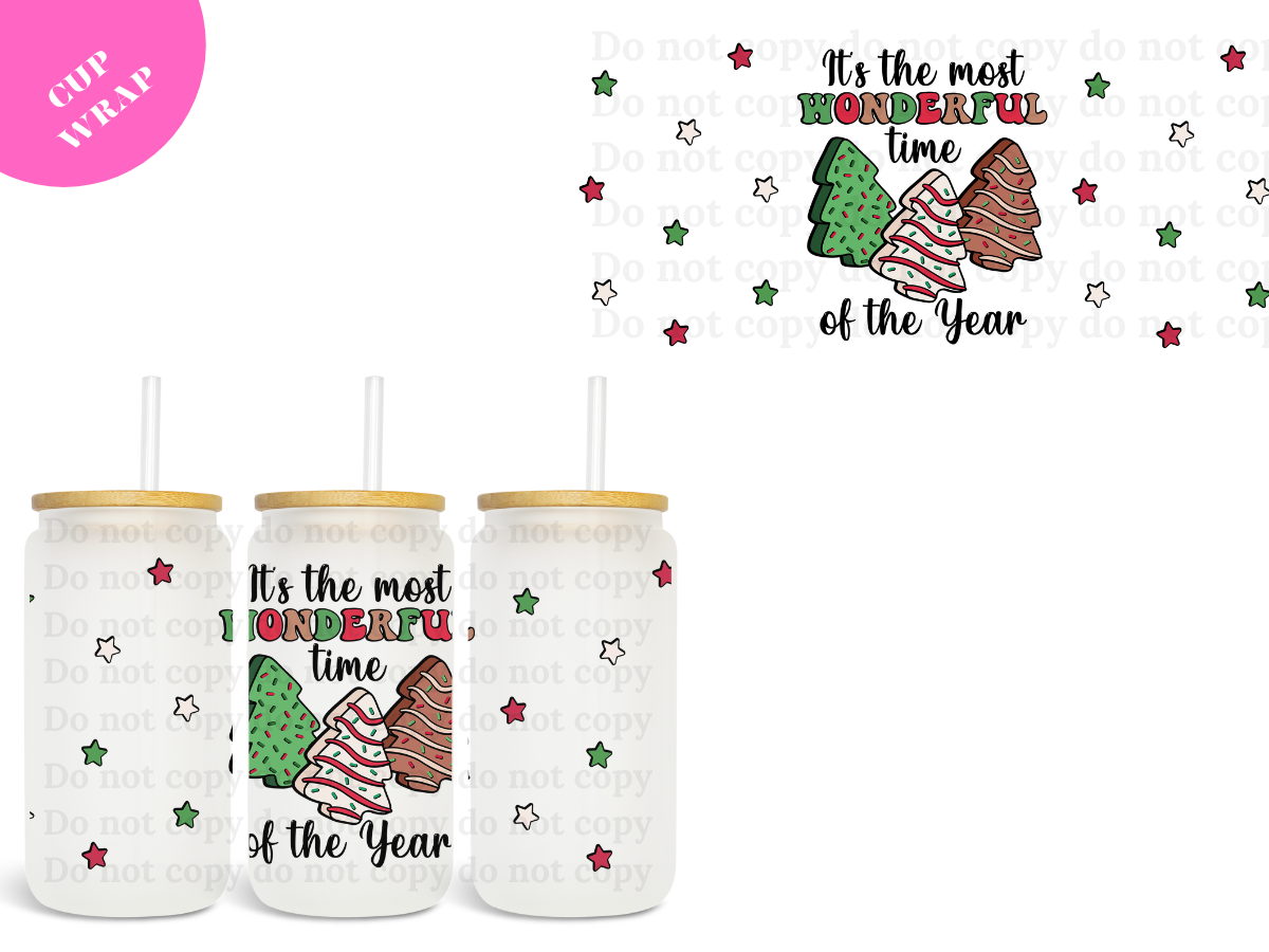 Most Wonderful time of the Year 16oz **Sublimation Wrap**