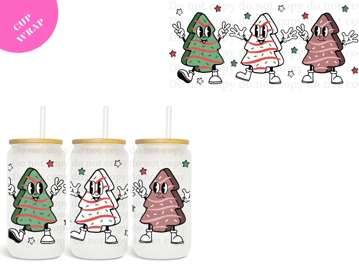 Three Xmas Trees 16oz **Sublimation Wrap**