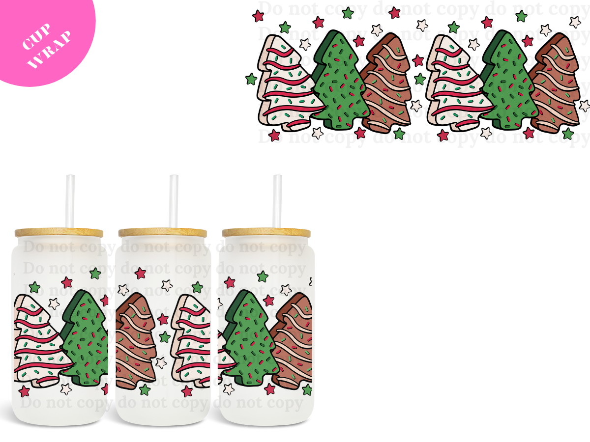 Six Xmas Trees 16oz **Sublimation Wrap**