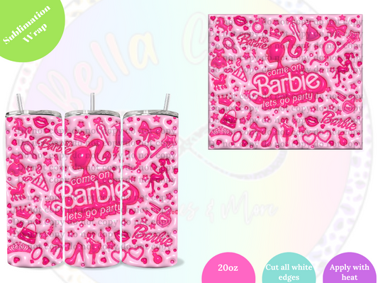 Bar-B Pink 20oz Sublimation Wrap