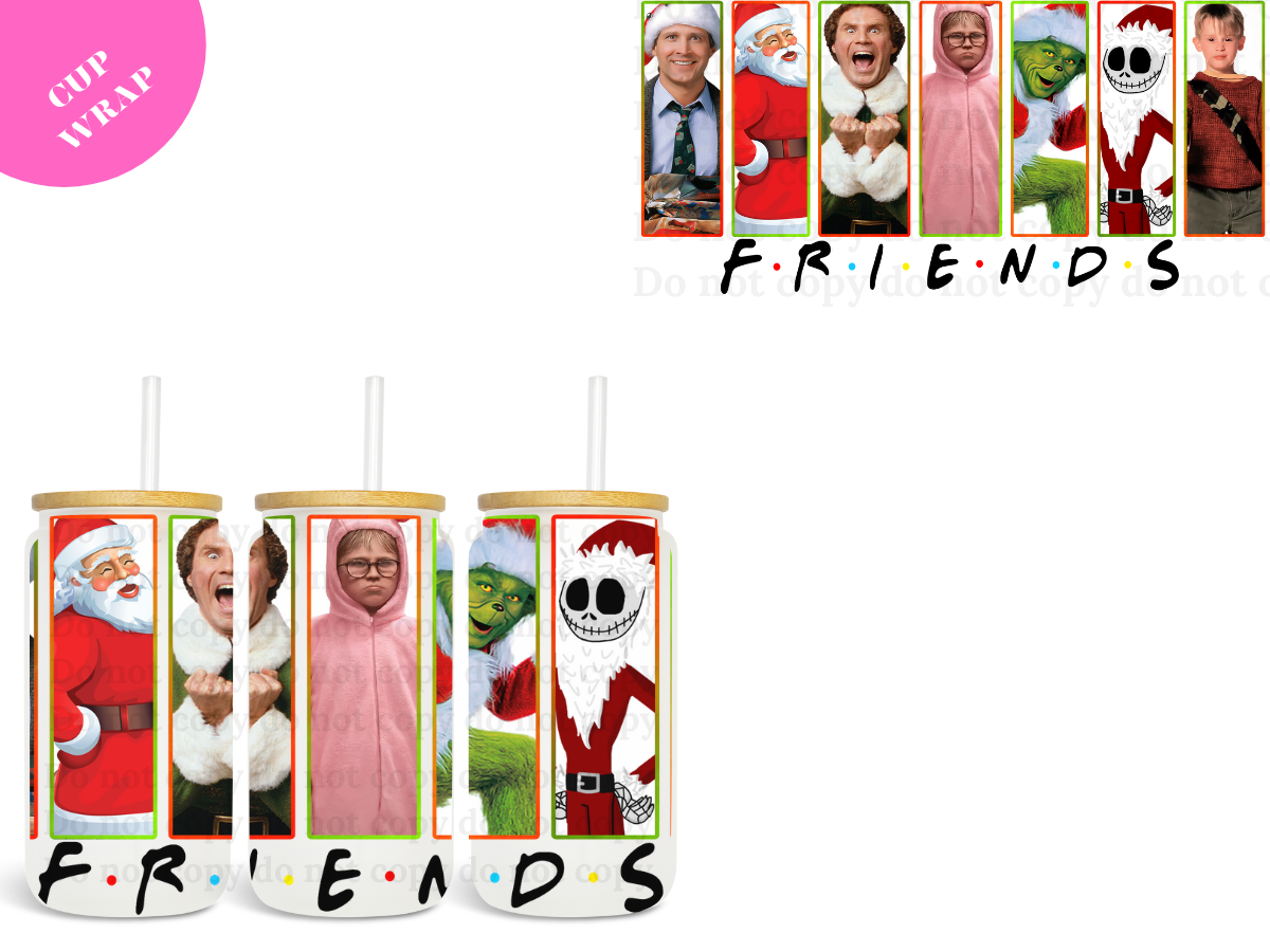 Xmas Friends 16oz **Sublimation Wrap**