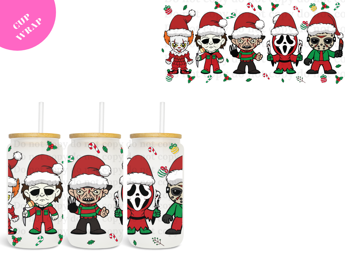 Scary Xmas Clan 16oz **Sublimation Wrap**