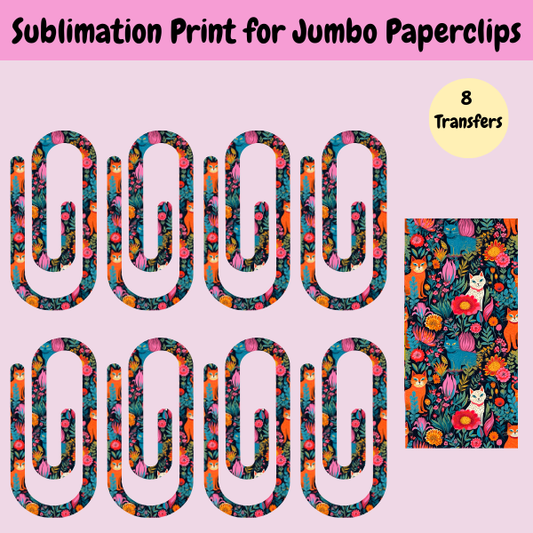 Cat Jumbo Paperclip **Sublimation Transfer**