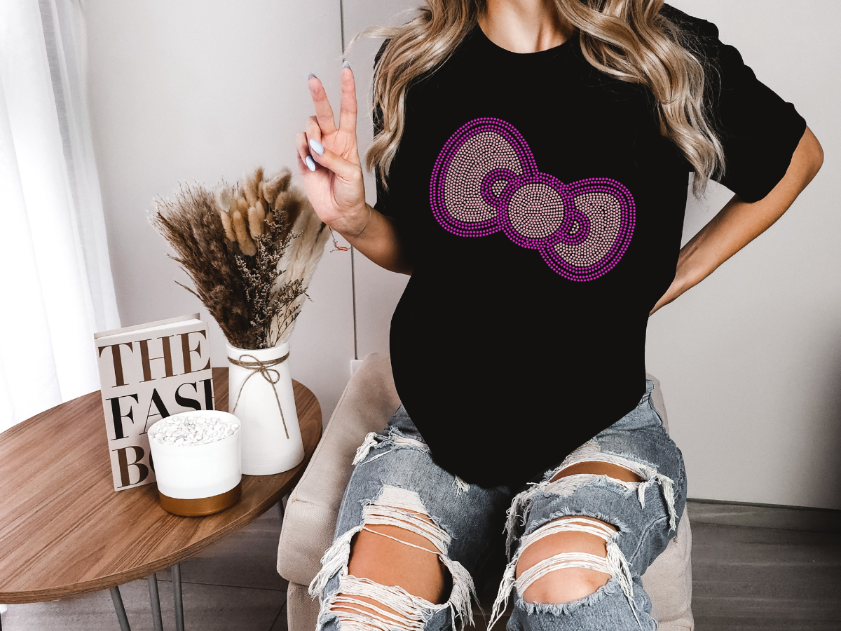 Kitty Bow Spangle T-Shirt