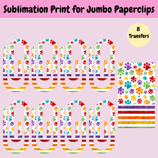 Paws Jumbo Paperclip **Sublimation Transfer**