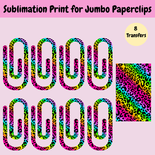 Leopard Print Jumbo Paperclip **Sublimation Transfer**