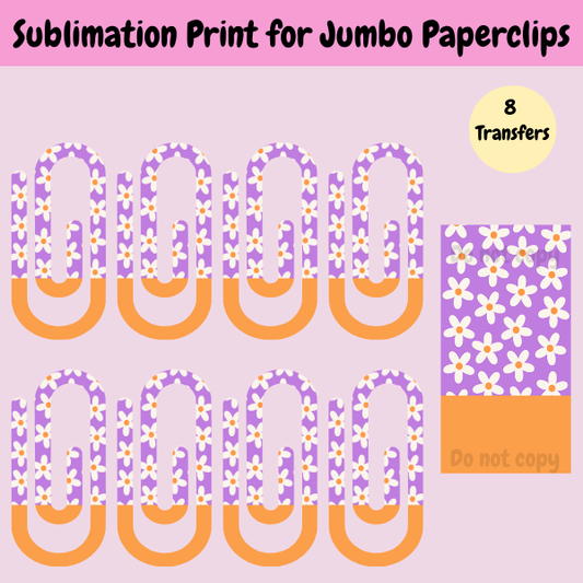 Purple Daisy Jumbo Paperclip **Sublimation Transfer**