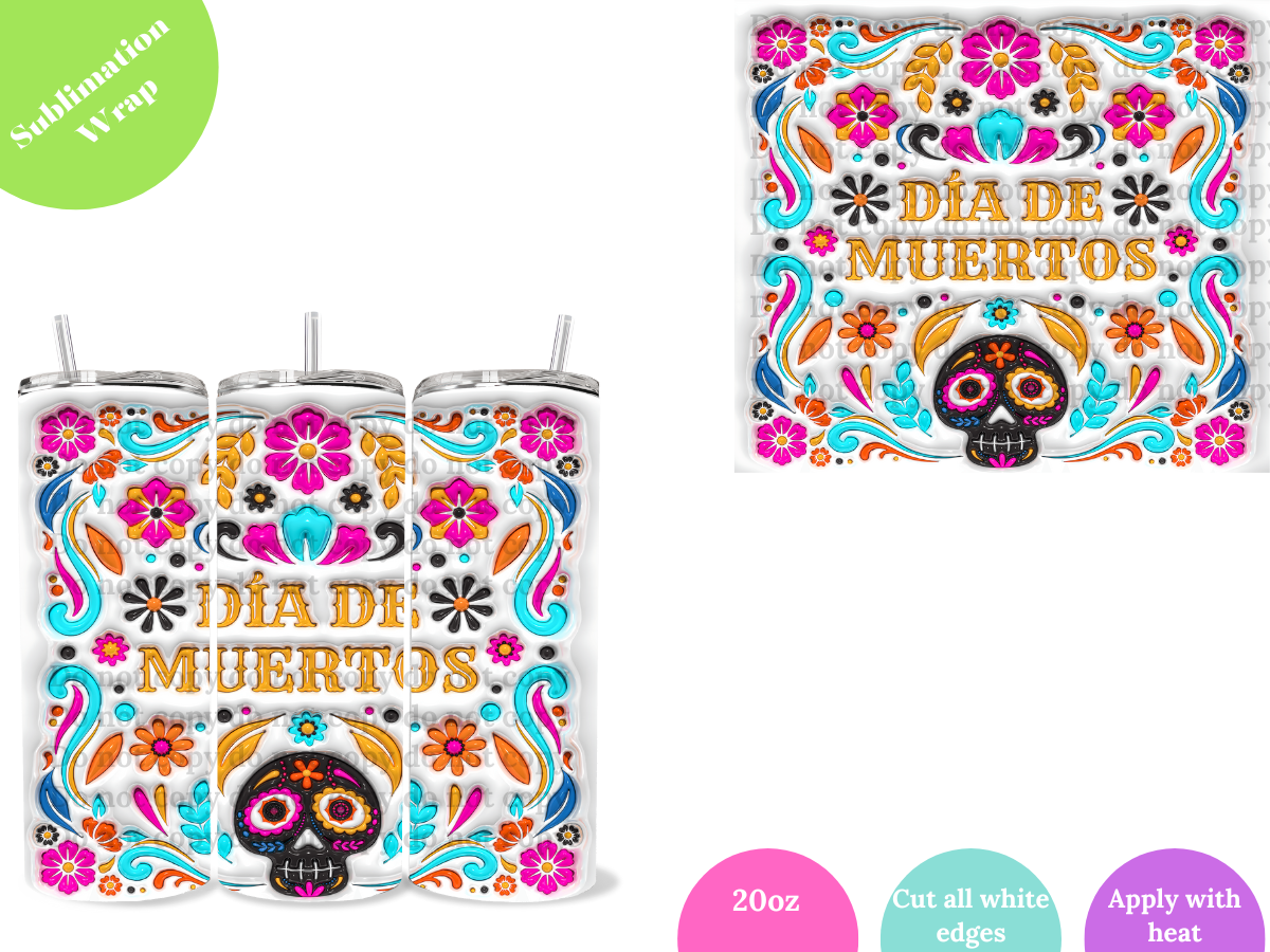 Dia de Muertos Flowers **Sublimation Wrap**