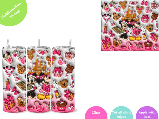 Pink Ears Gingerbread **20oz Sublimation Wrap**