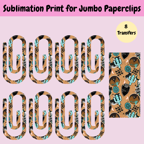 Western Jumbo Paperclip **Sublimation Transfer**