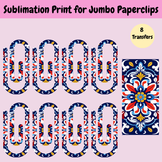 Mexican Flower Jumbo Paperclip **Sublimation Transfer**