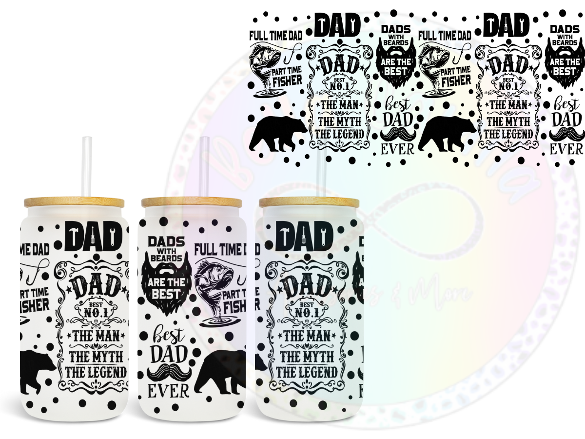 Dad No 1 (Black) UV DTF Wrap