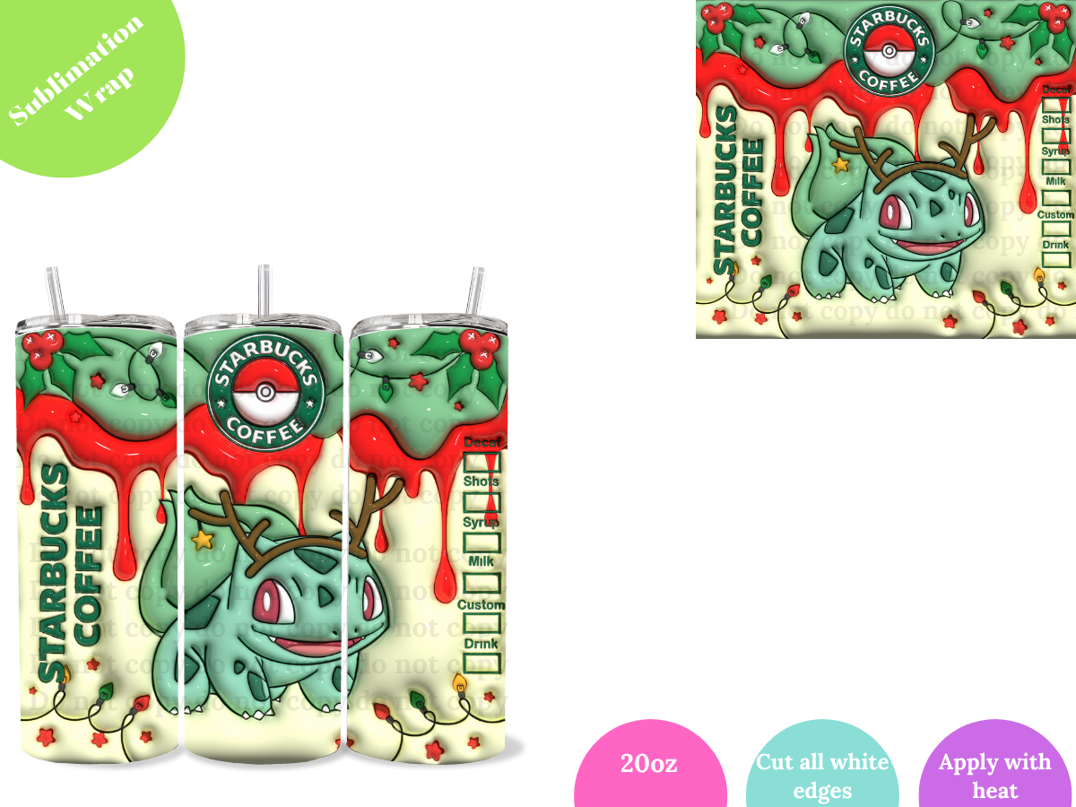 Poke Xmas Coffee **20oz Sublimation Wrap**