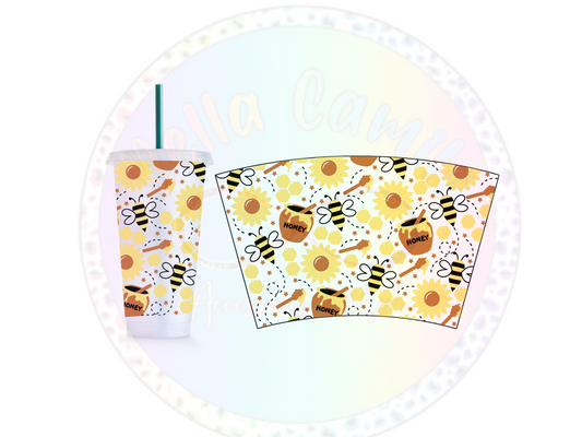 Honey & Bees - 24oz UV DTF Cup Wrap