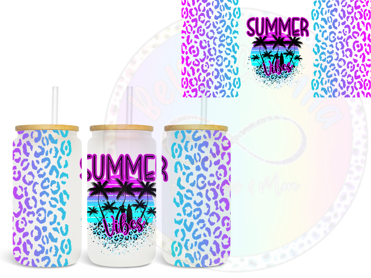 Summer Vibes (palm trees) UV DTF Wrap