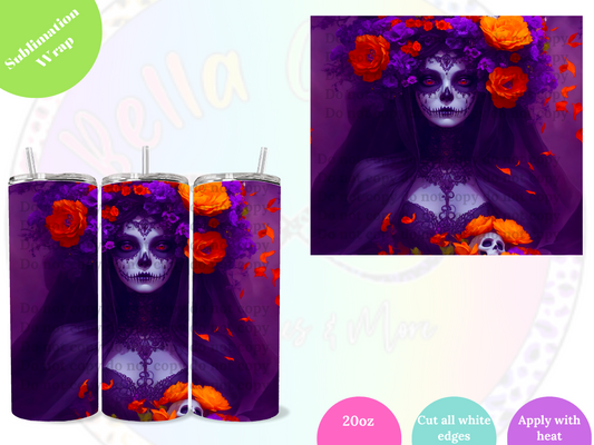 Calavera (purple) 20oz Sublimation Wrap