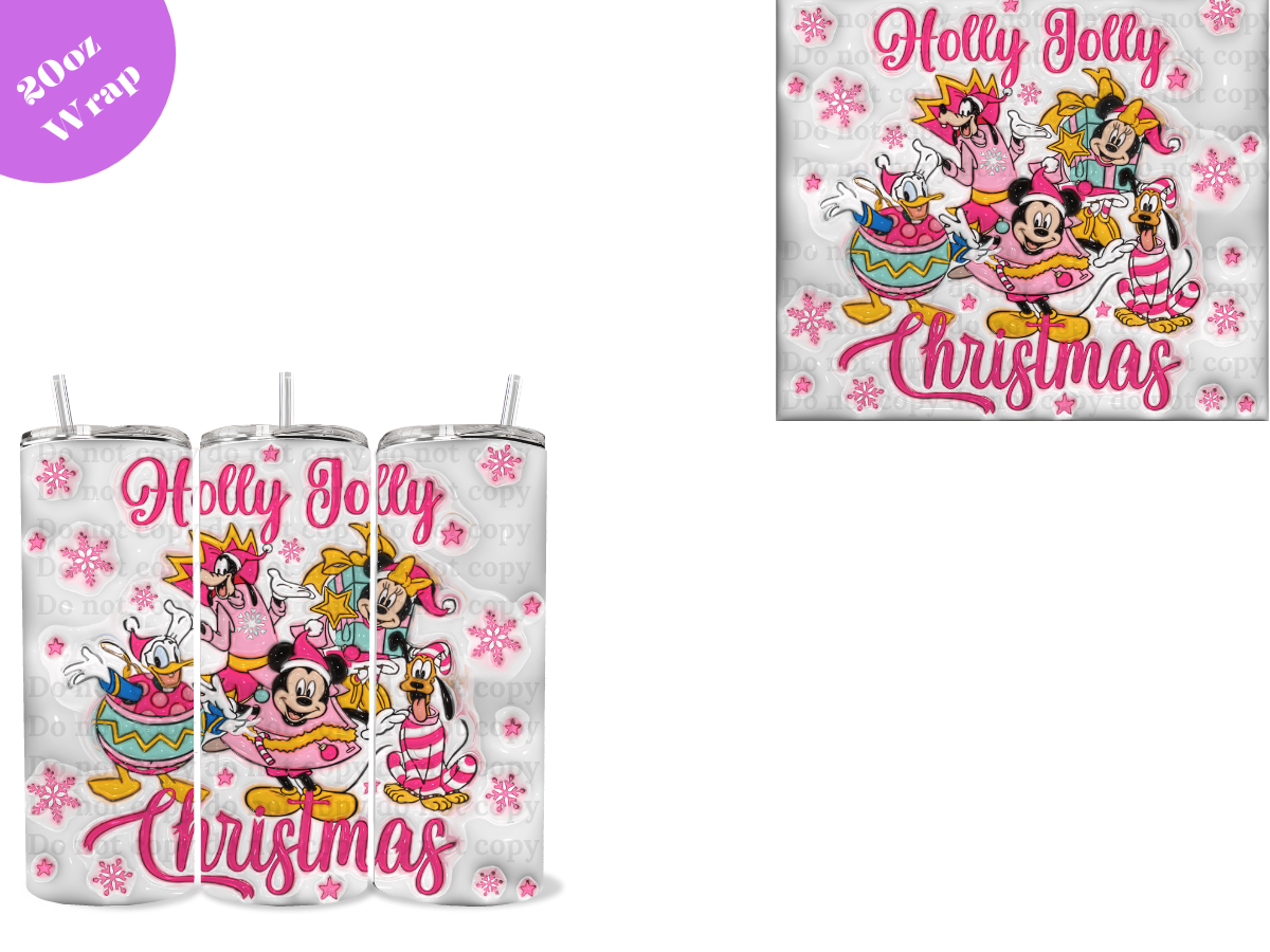 Ears Holly Jolly 20oz Sublimation Wrap