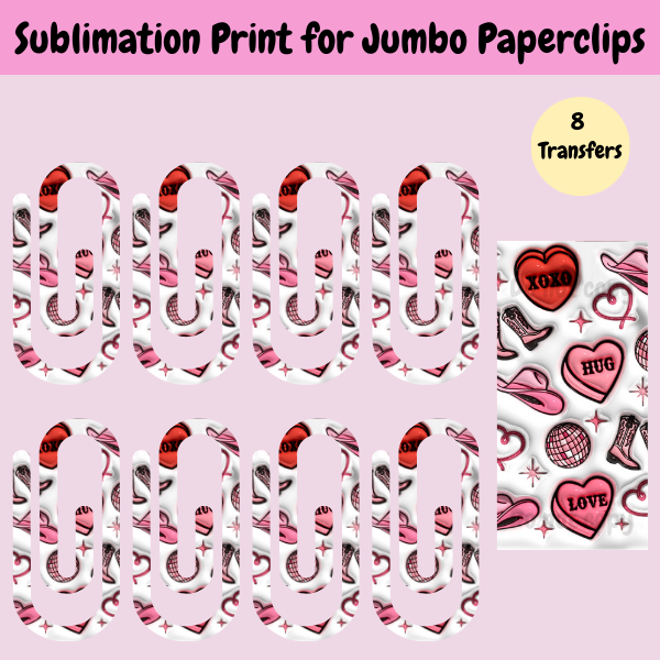 XOXO Jumbo Paperclip **Sublimation Transfer**