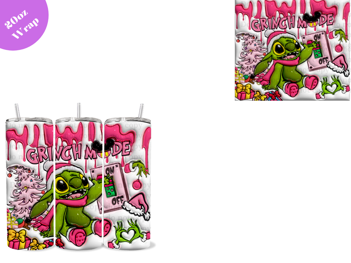 Stit-CH Grinch Mode 20oz Sublimation Wrap