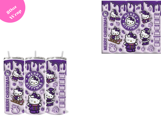 Merry Kittymas (purple) *20oz Sublimation Wrap*