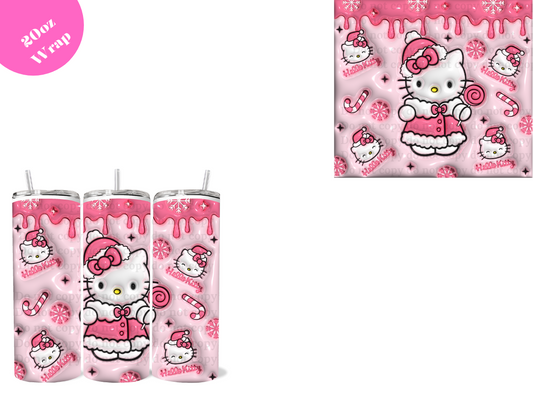 Kitty Pink Candy Cane *20oz Sublimation Wrap*