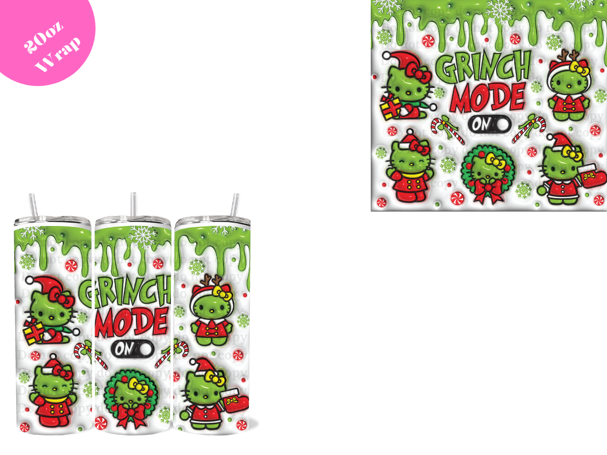 Kitty Grinch Mode *20oz Sublimation Wrap*