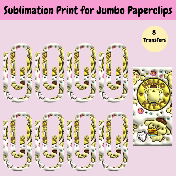 Pom Jumbo Paperclip **Sublimation Transfer**