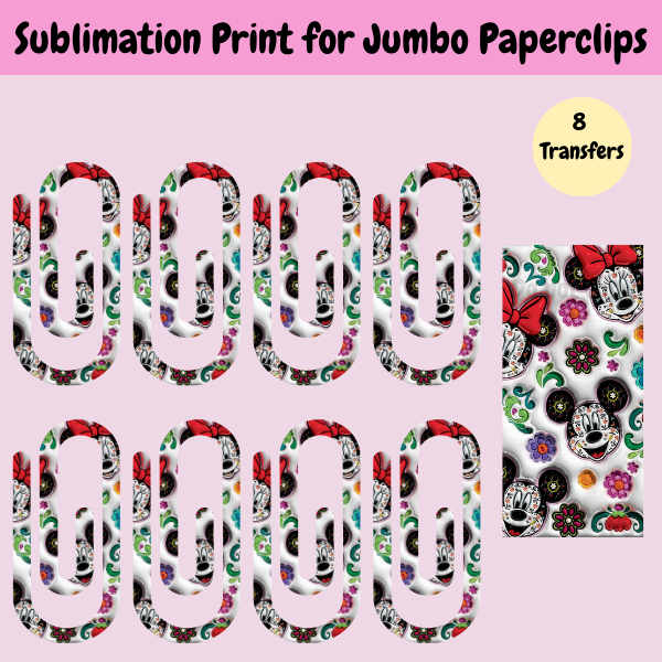 Ears Day of the Dead Jumbo Paperclip **Sublimation Transfer**