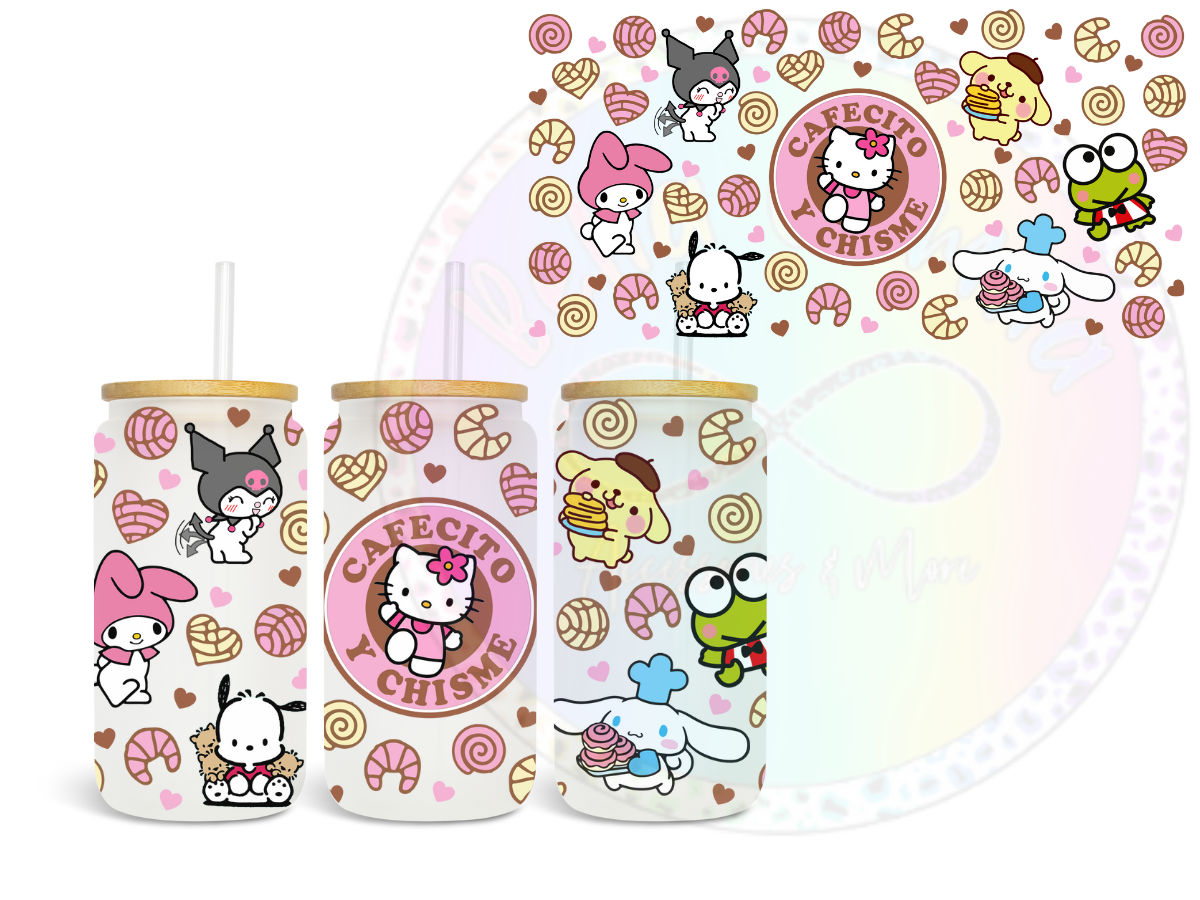 Kitty Cafecito y Chisme UV DTF Wrap