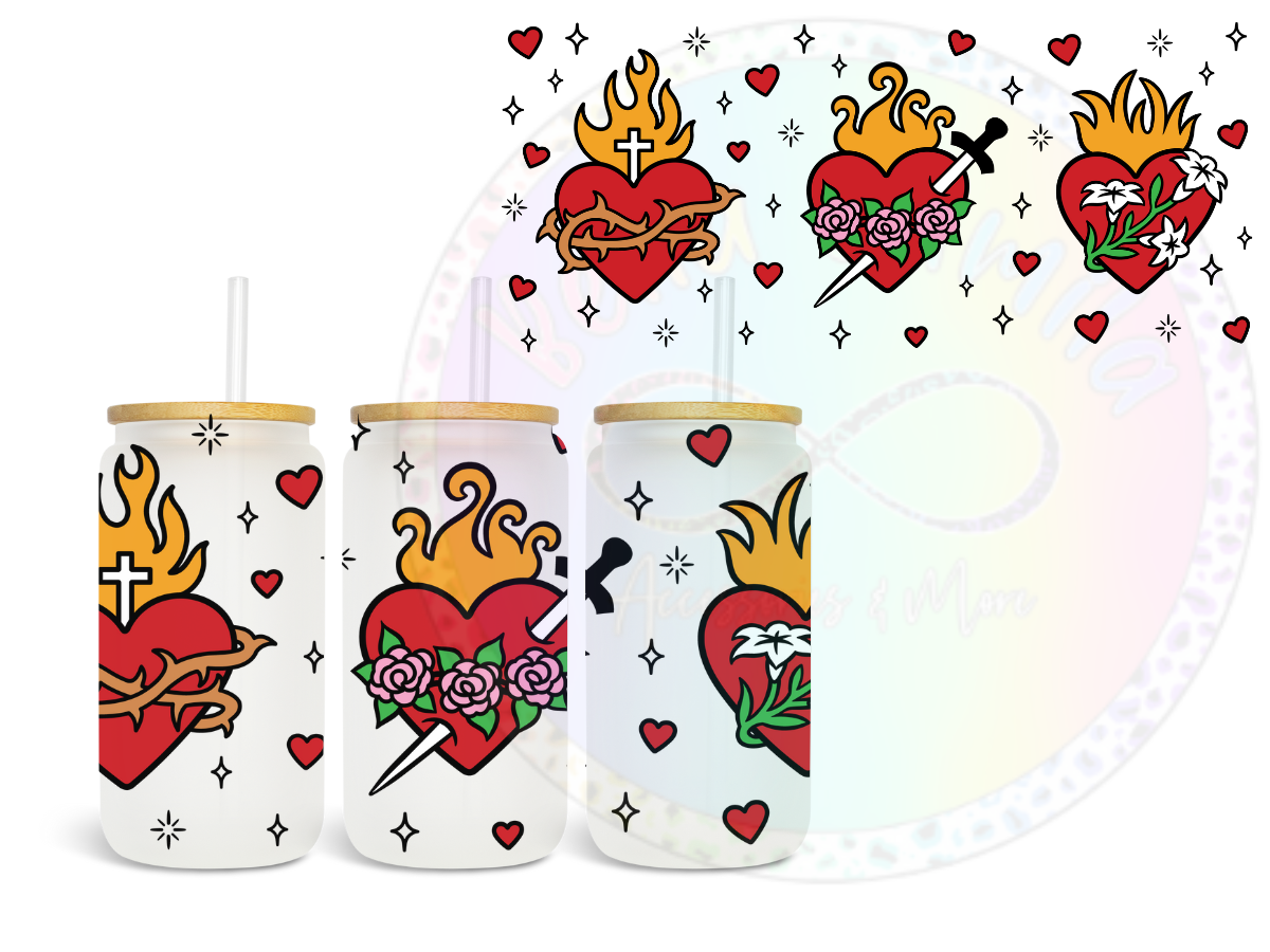 Three Hearts UV DTF Wrap