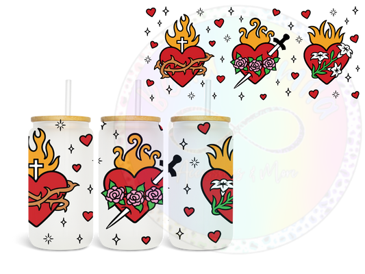 Three Hearts UV DTF Wrap