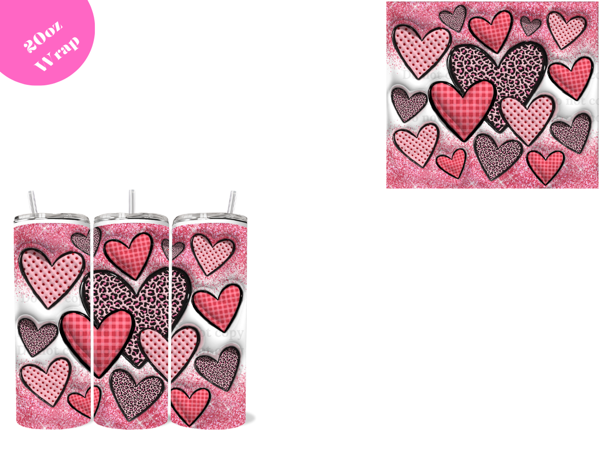 Leopard Hearts *20oz Sublimation Wrap*