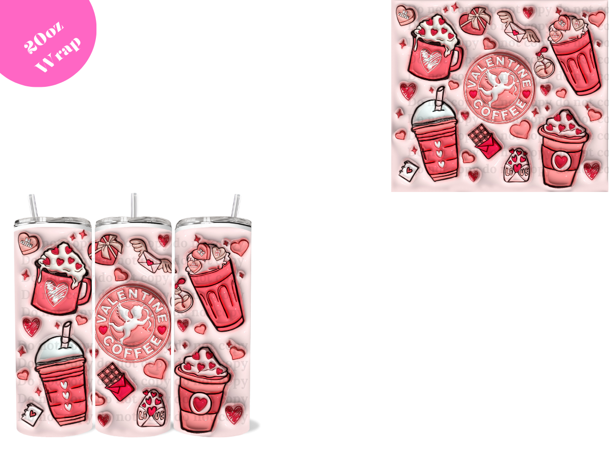 Cupid Valentine Coffee *20oz Sublimation Wrap*