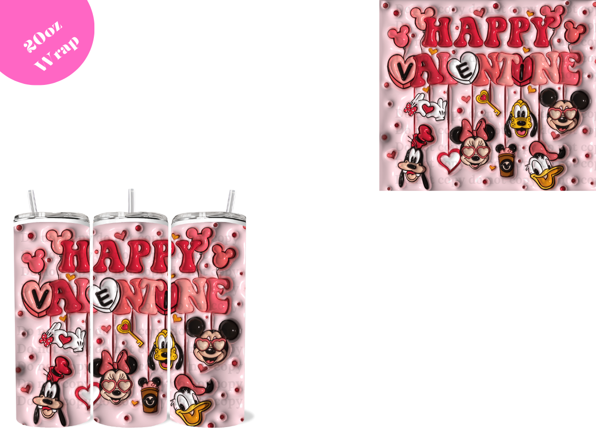 Ears Valentine's *20oz Sublimation Wrap*