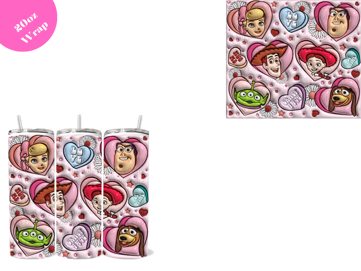 Toy Friends Valentines *20oz Sublimation Wrap*