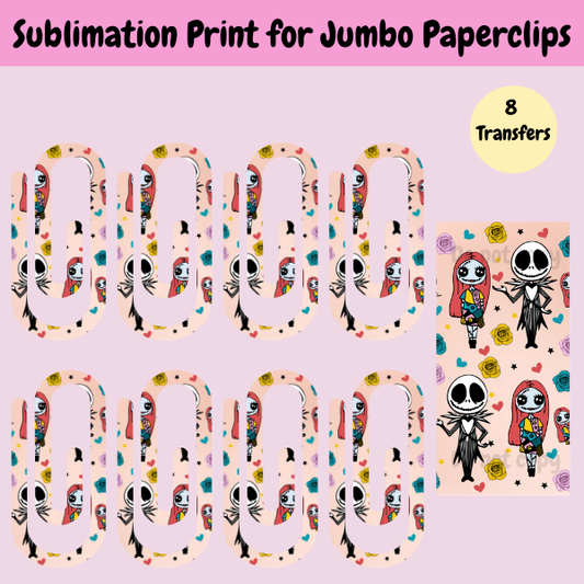 Sally and Jack Jumbo Paperclip **Sublimation Transfer**