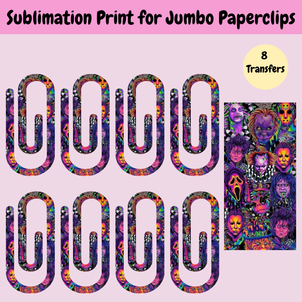 Horror Jumbo Paperclip **Sublimation Transfer**