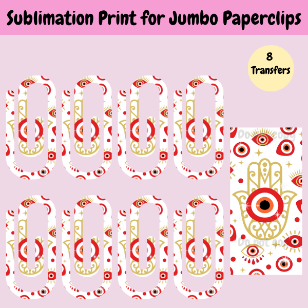 Red Ojo Jumbo Paperclip **Sublimation Transfer**