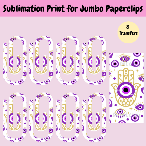 Purple Ojo Jumbo Paperclip **Sublimation Transfer**