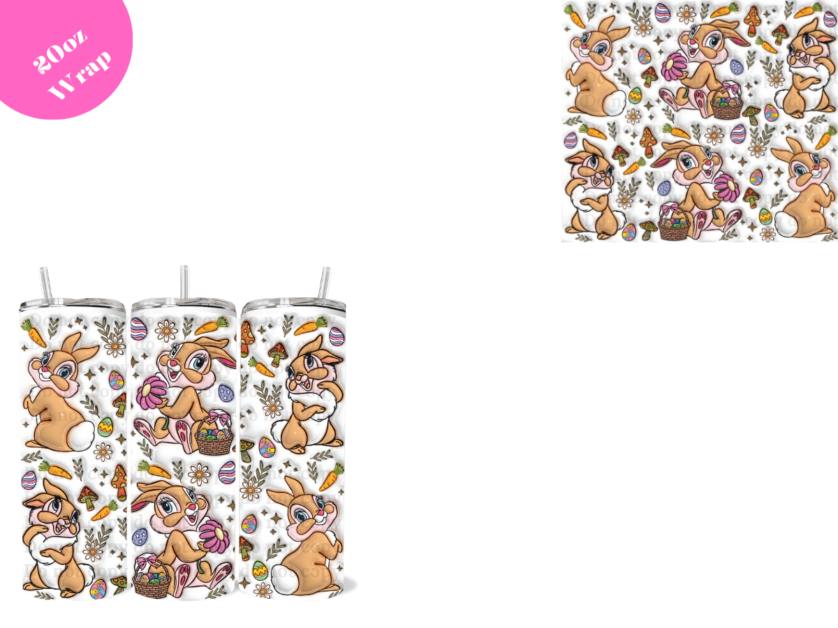 Cute Easter Bunny *20oz Sublimation Wrap*