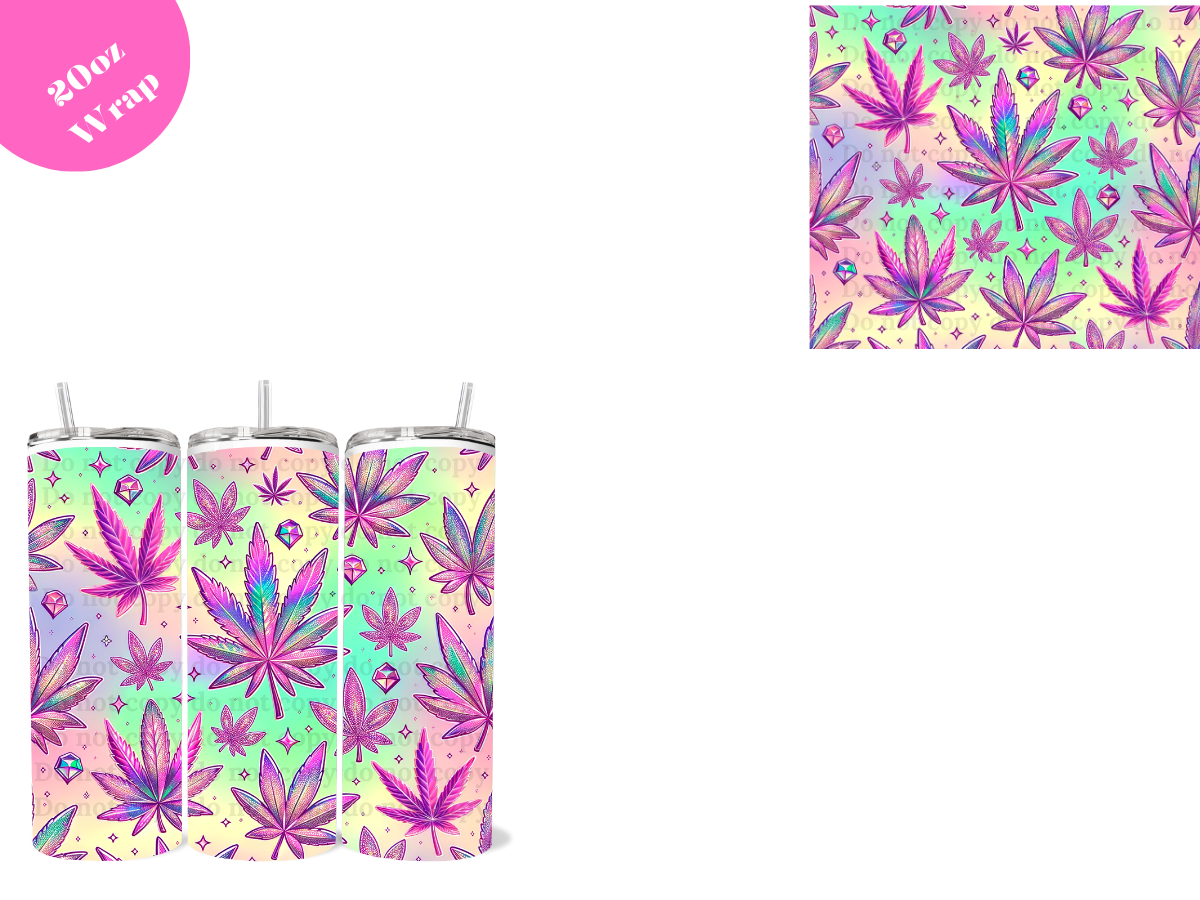 Holographic Plant *20oz Sublimation Wrap*