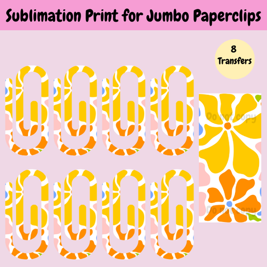 Yellow Flowers Paperclip **Sublimation Transfer**