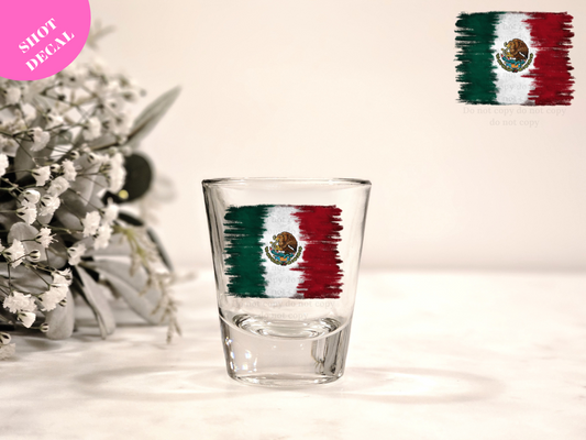 Mexican Flag UV DTF Shot Decal
