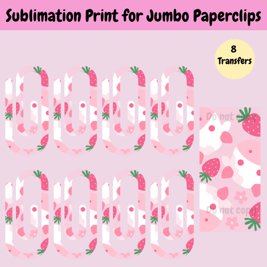 Pink Cow Paperclip **Sublimation Transfer**