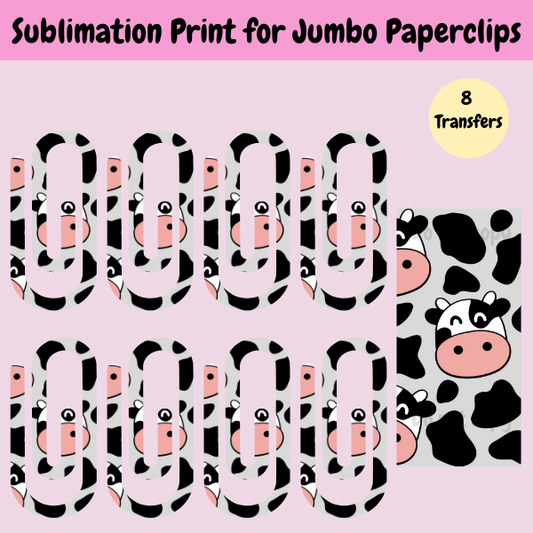 Black Cow Paperclip **Sublimation Transfer**