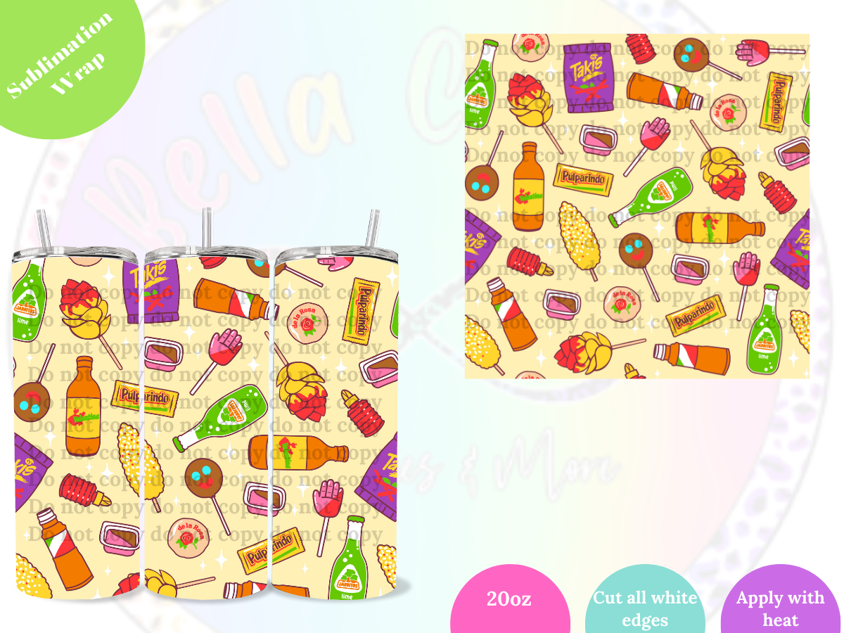 Mexican Candy Yellow 20oz Sublimation Wrap