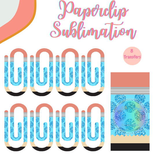 Pencil Blue Dots Paperclip **Sublimation Transfer**